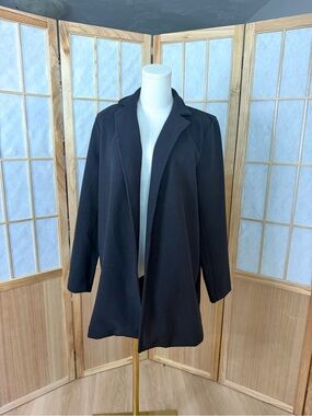 Banana Republic Black Open-Front Trench Coat